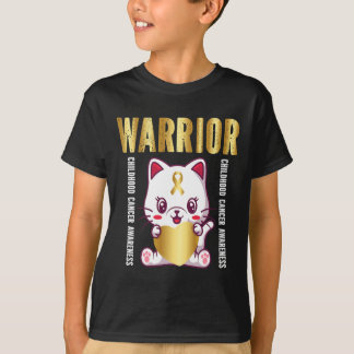 childhood cancer awareness warrior cute cat  T-Shirt