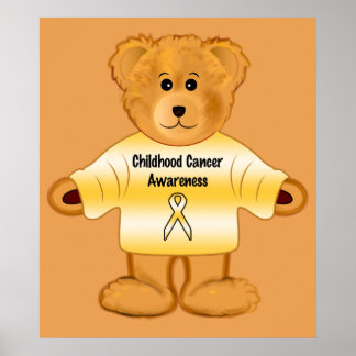 Childhood Cancer Awareness with Teddy Bear Poster