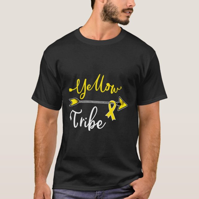Childhood Cancer Awareness Yellow Ribbon Sarcoma B T-Shirt (Front)
