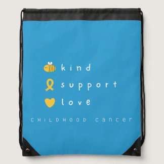 childhood cancer.be kind.support.Drawstring Bag