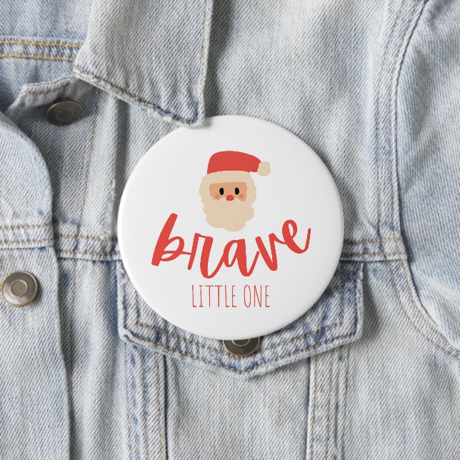 childhood cancer brave Christmas Santa  Button (In Situ)