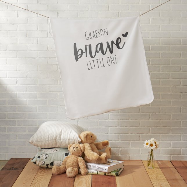 childhood cancer. brave. Custom Baby Blanket (In Situ)