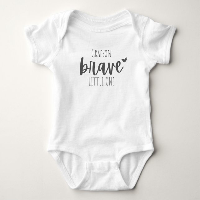 childhood cancer. brave. Custom Baby Bodysuit  (Front)