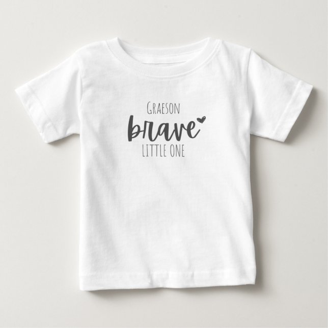childhood cancer. brave. Custom Baby T-Shirt (Front)
