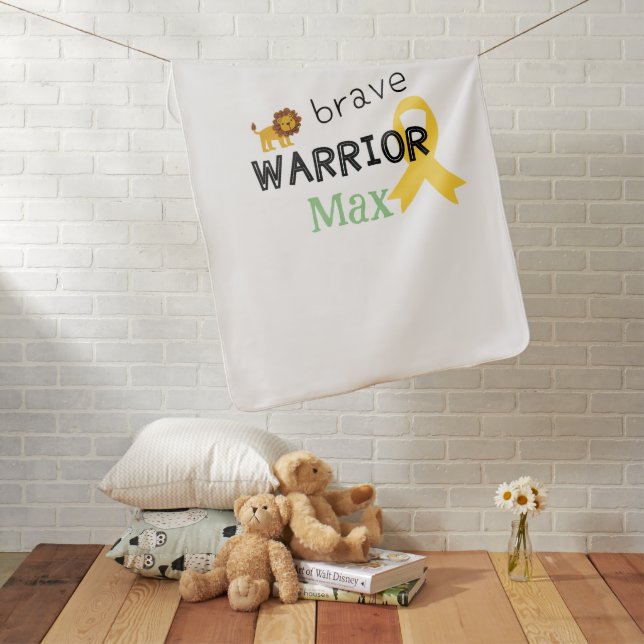 childhood cancer.brave warrior.Custom Baby Blanket (In Situ)