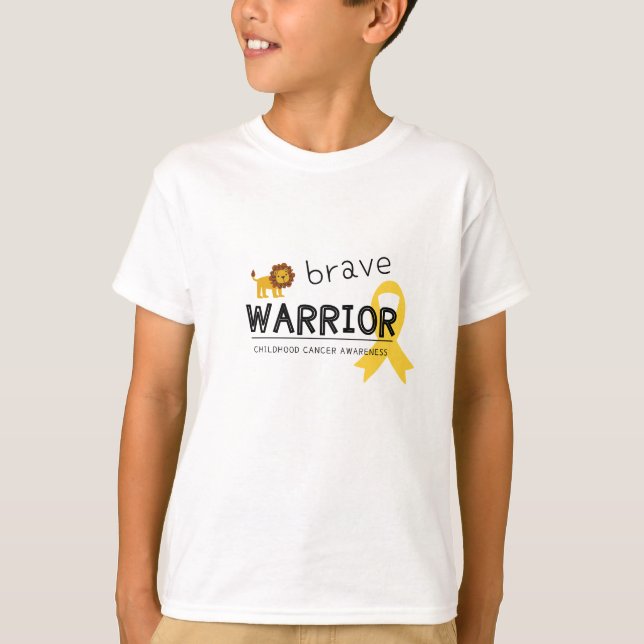 childhood cancer.brave warrior. Kids T-Shirt (Front)