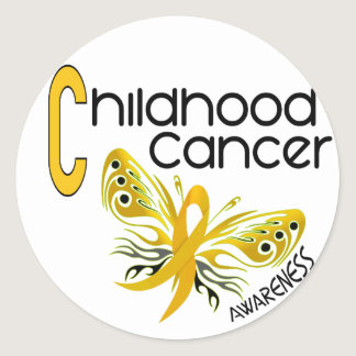 Childhood Cancer BUTTERFLY 3.1 Classic Round Sticker