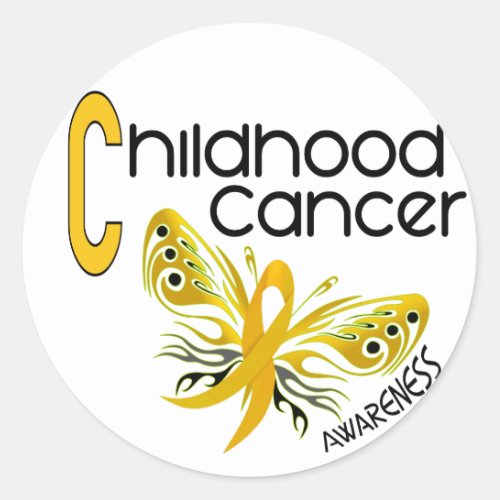 Childhood Cancer BUTTERFLY 31 Classic Round Sticker