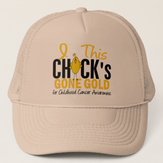 CHILDHOOD CANCER Chick Gone Gold Trucker Hat