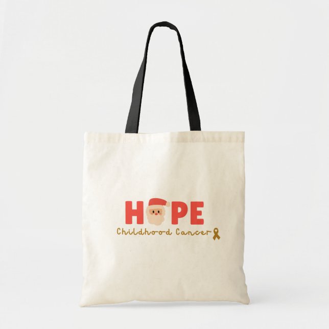 childhood cancer Christmas Hope santa Totes Bags (Front)