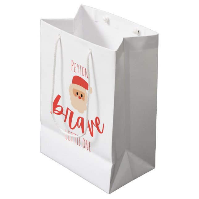 childhood cancer Custom brave Christmas Santa  Medium Gift Bag (Front Angled)