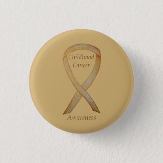 Childhood Cancer Custom Gold Awareness Ribbon Pins
