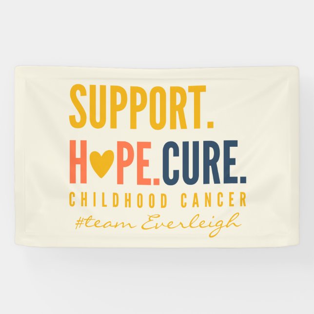 childhood cancer Custom name Banner Large Sign (Horizontal)