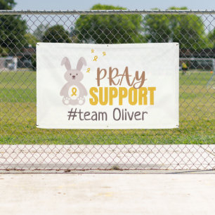 childhood cancer custom name Banner Outdoor