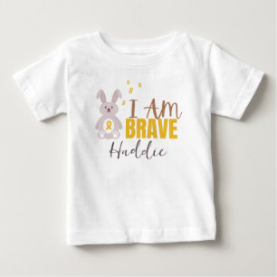 childhood cancer. Custom Name. brave. Baby T-Shirt