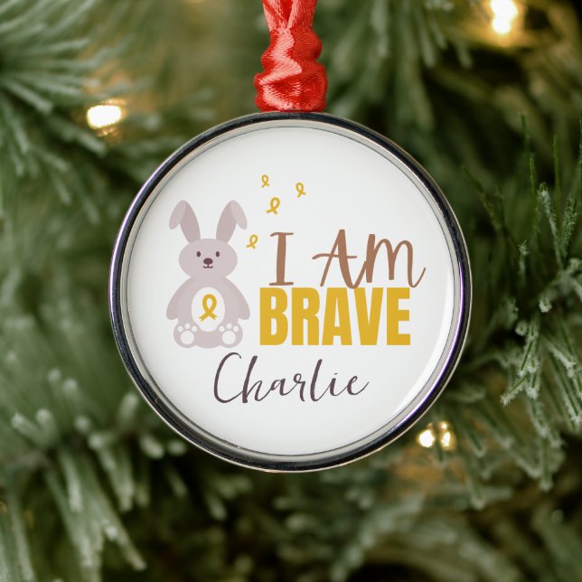 childhood cancer. Custom name.brave. Ornament (Tree)