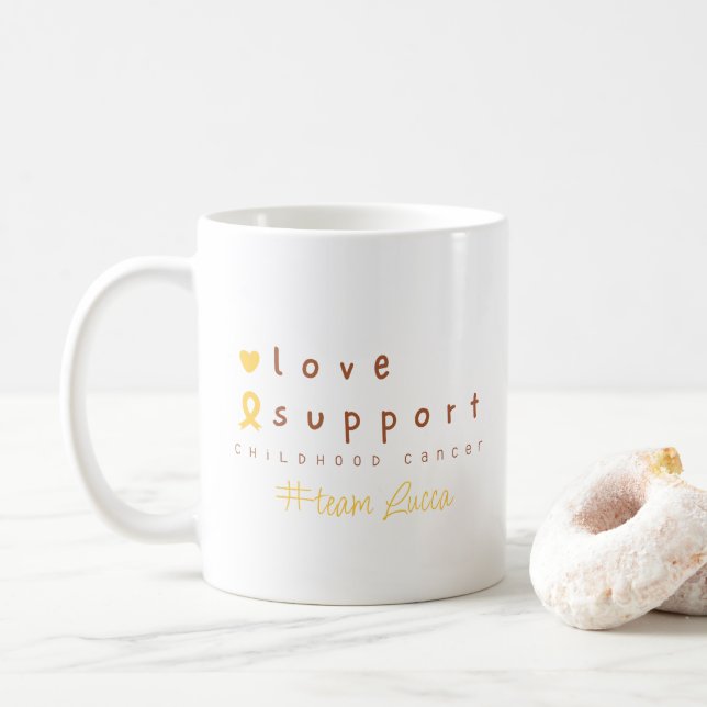 childhood cancer Custom Name Mugs (With Donut)