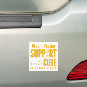 childhood cancer custom name support Car Magnet
