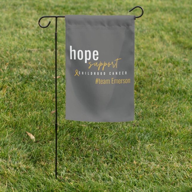 childhood cancer Custom #team name Garden Flag (In SItu)