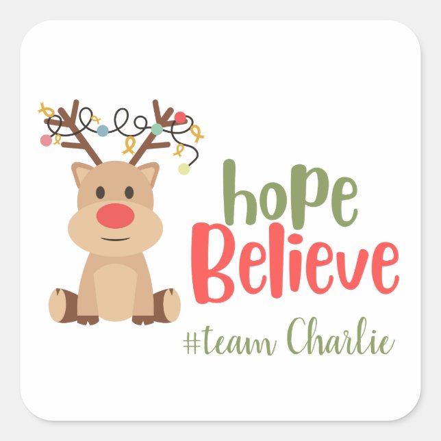 childhood cancer. Custom #team name Stickers (Front)
