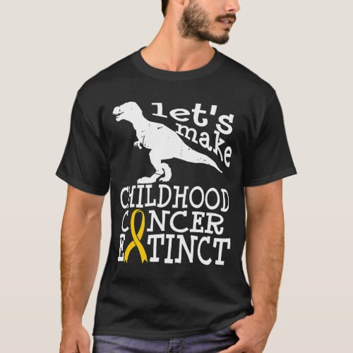 Childhood Cancer DIPG Awareness Extinct Gold Ribbo T_Shirt