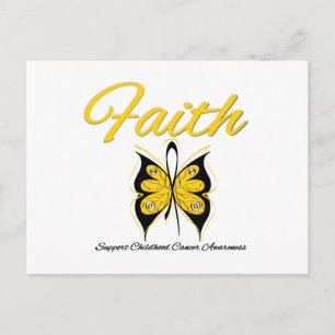 Childhood Cancer Faith Butterfly Ribbon Postcard