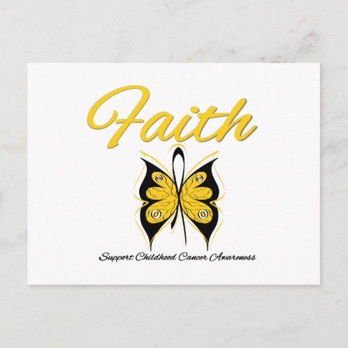 Childhood Cancer Faith Butterfly Ribbon Postcard