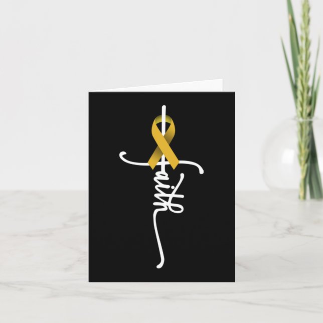 Childhood Cancer Faith Childhood Cancer Awareness  Card (Front)