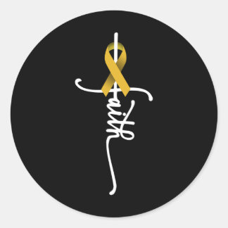 Childhood Cancer Faith Childhood Cancer Awareness  Classic Round Sticker