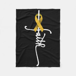 Childhood Cancer Faith Childhood Cancer Awareness Fleece Blanket