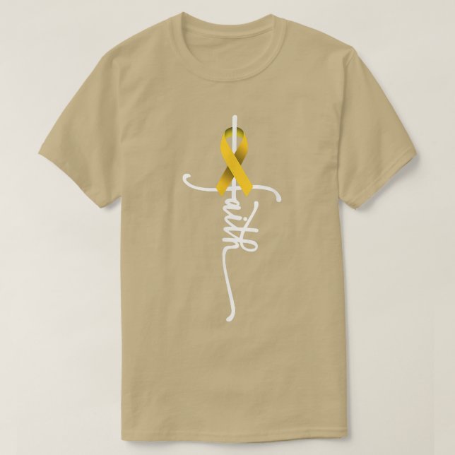 Childhood Cancer Faith Childhood Cancer Awareness  T-Shirt (Design Front)