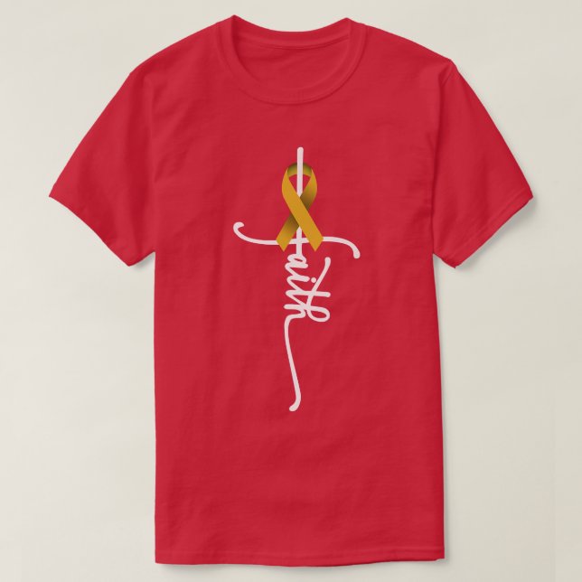 Childhood Cancer Faith Childhood Cancer Awareness  T-Shirt (Design Front)