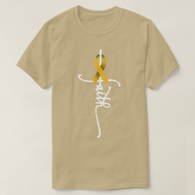 Childhood Cancer Faith Childhood Cancer Awareness  T-Shirt (Design Front)