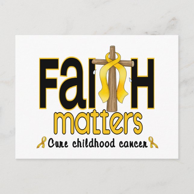 Childhood Cancer Faith Matters Cross 1 Postcard (Front)