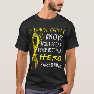 Childhood Cancer Fighter Mom My Son Is My Hero Wom T-Shirt