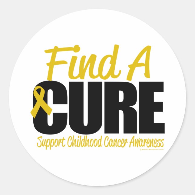 Childhood Cancer Find A Cure Classic Round Sticker (Front)