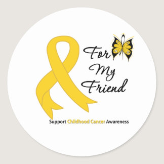 Childhood Cancer For My Friend Classic Round Sticker