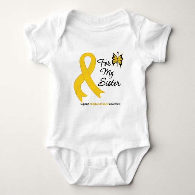 Childhood Cancer For My Sister Baby Bodysuit (Front)