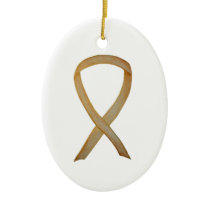 Childhood Cancer Gold Awareness Ribbon Ornaments