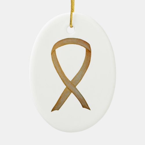 Childhood Cancer Gold Awareness Ribbon Ornaments