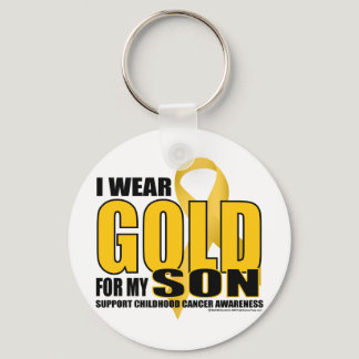 Childhood Cancer Gold for Son Keychain