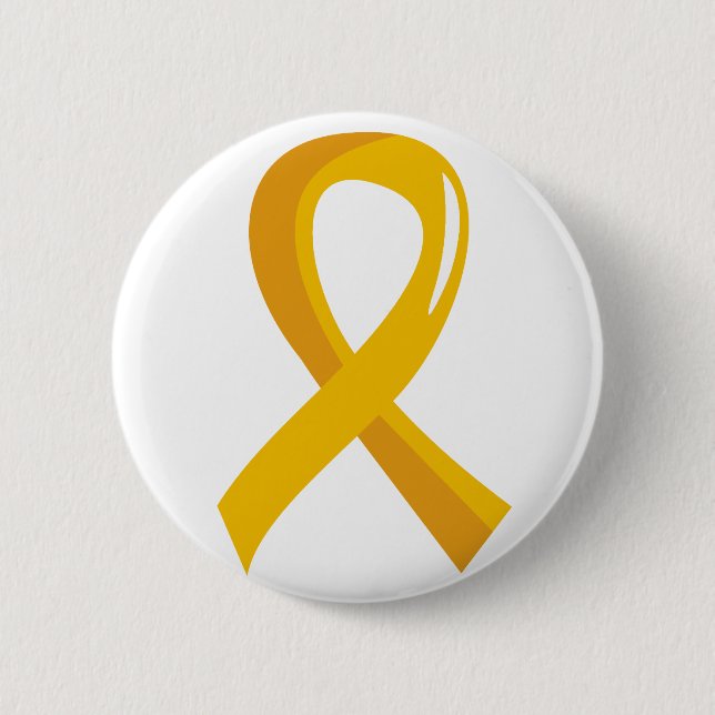 Childhood Cancer Gold Ribbon 3 Pinback Button (Front)
