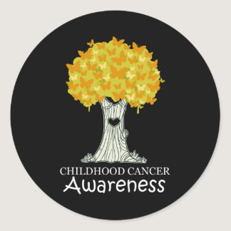 Childhood Cancer Gold Ribbon Awareness Month  Classic Round Sticker