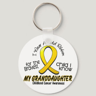 Childhood Cancer Gold Ribbon For My Granddaughter Keychain