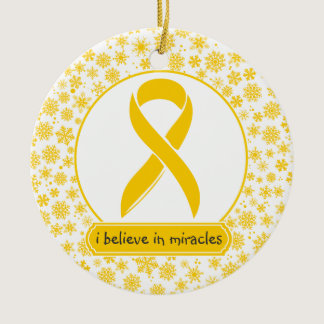 Childhood Cancer Gold Ribbon Ornament