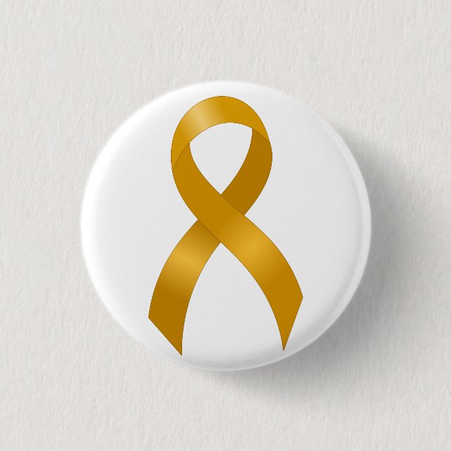 Childhood Cancer Gold Ribbon Pinback Button (Front)