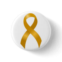 Childhood Cancer Gold Ribbon Pinback Button