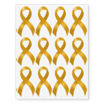 Childhood Cancer Gold Ribbon Temporary Tattoos