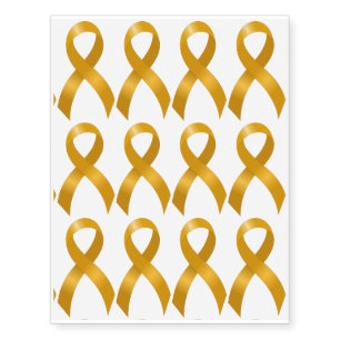 Childhood Cancer Gold Ribbon Temporary Tattoos