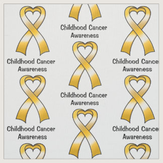Childhood Cancer Heart Ribbon Fabric